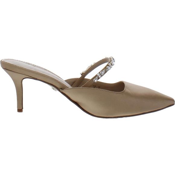 Sam Edelman Womens Jena Tan Satin Embellished Pumps D'Orsay Heels Shoes NWOB - Picture 2 of 4